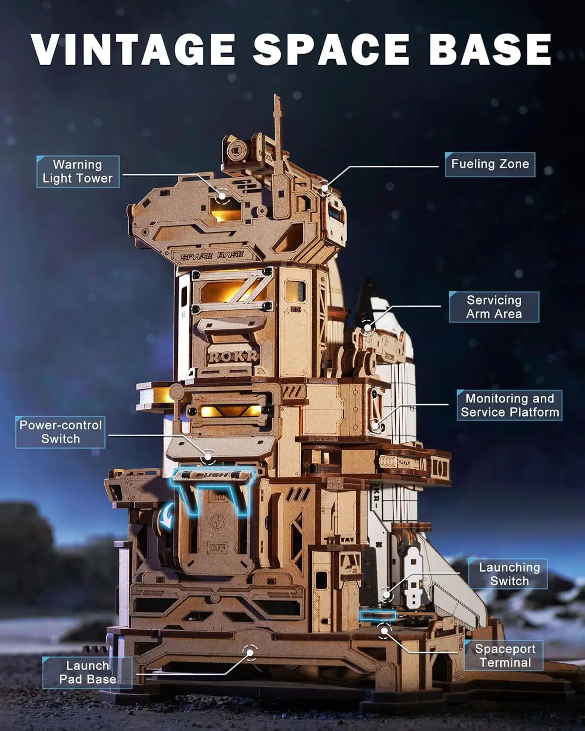 Wooden Space Shuttle Model Building Kit